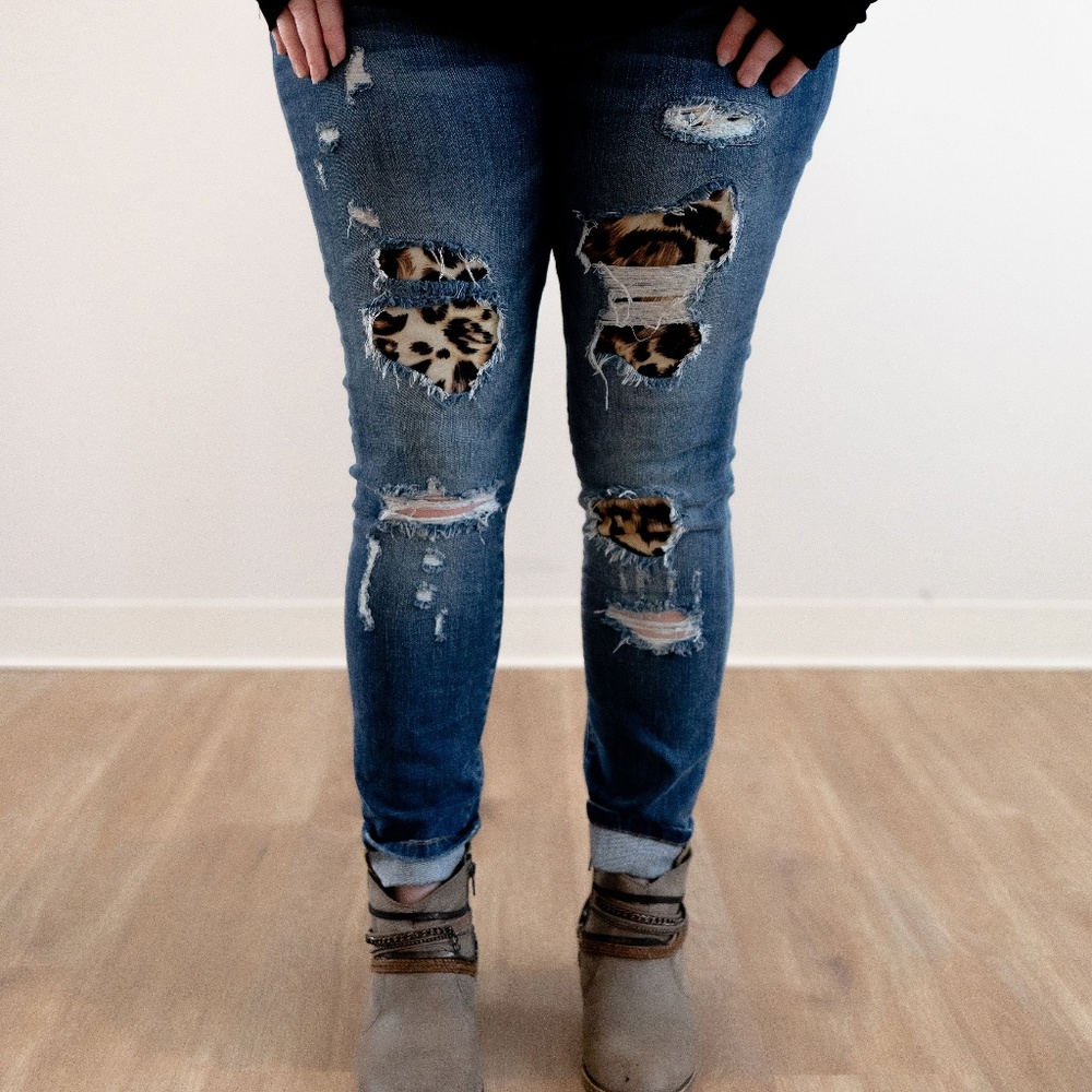 Judy Blue Leopard Patch Jeans
